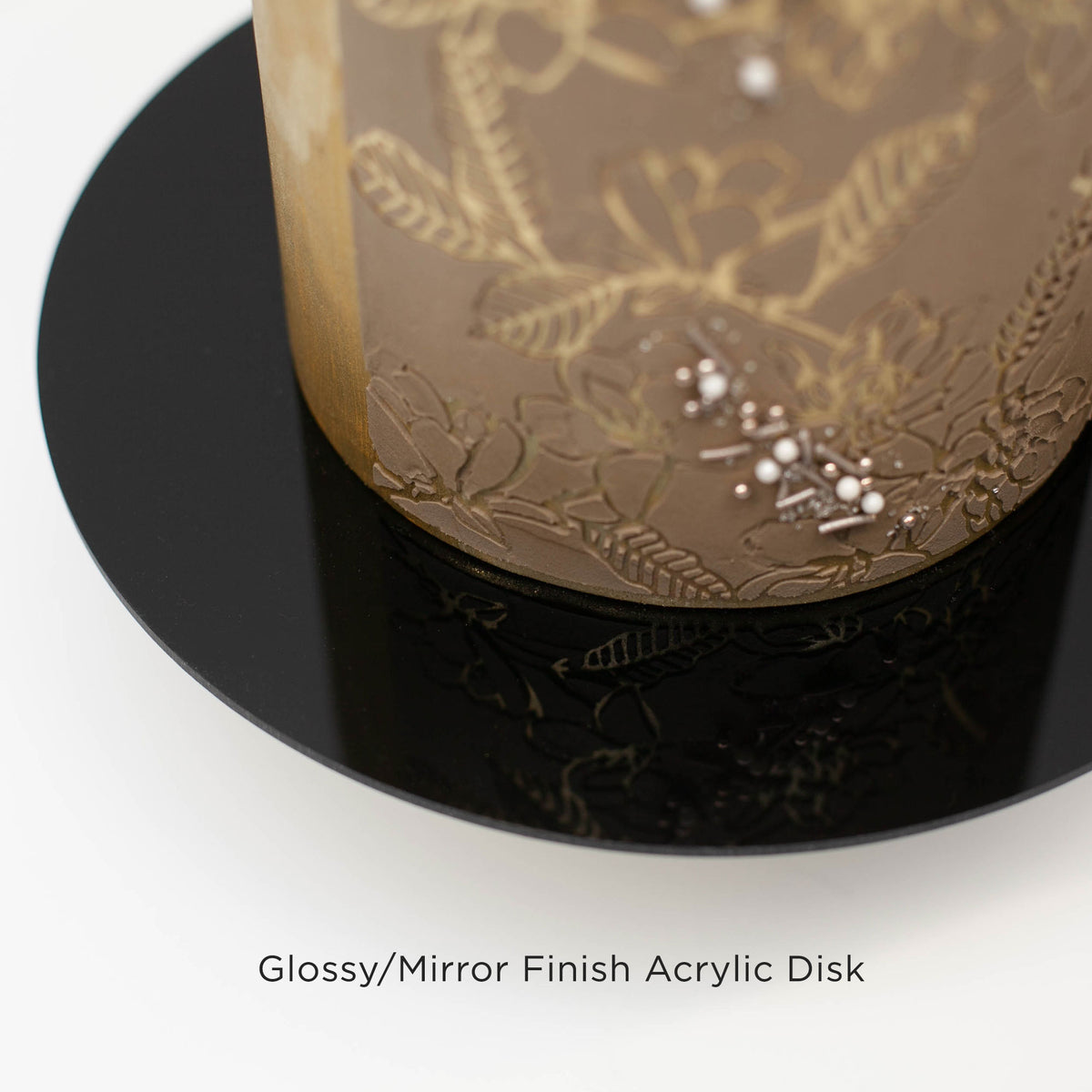 Black Glossy Acrylic Round Disk Set of 2-1/8 or 0.12 thick for