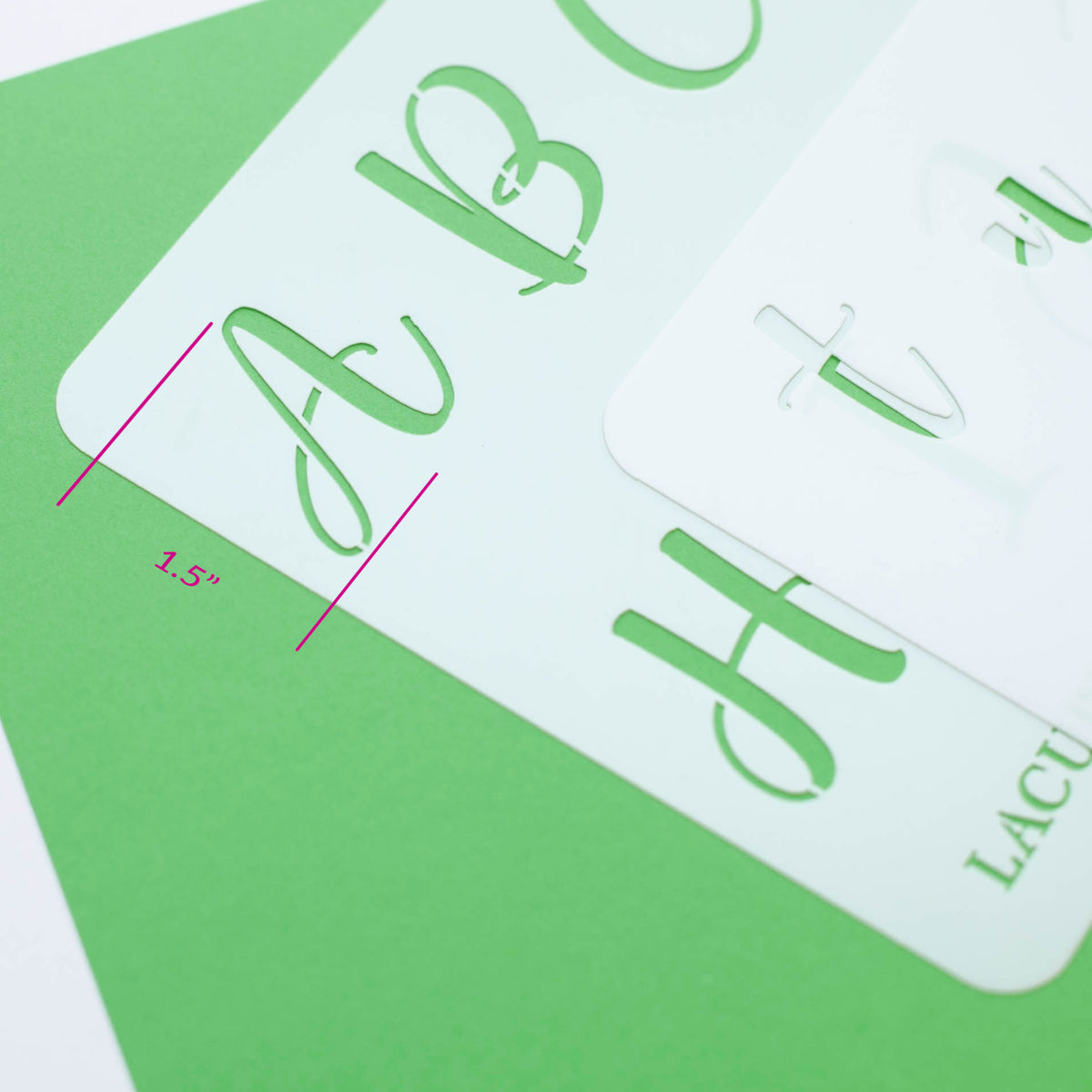 Calligraphy Alphabet Letter Number Cake Acrylic Stencil 1.5 Inch Set Lacupella Cake Decorating