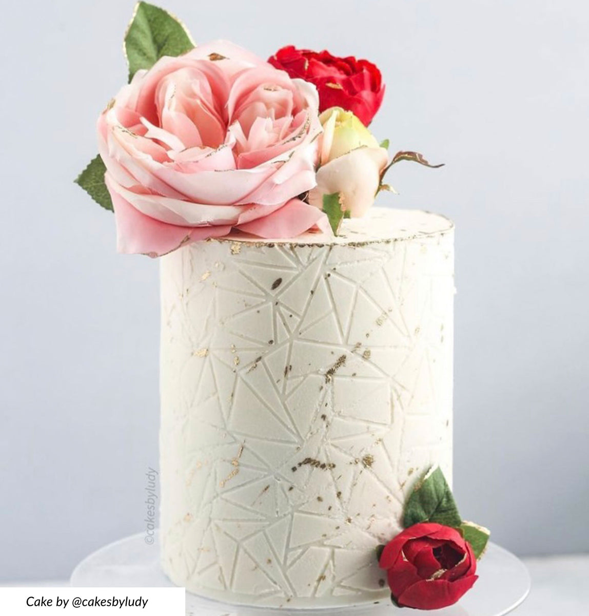 Cake Stencil Blume Seamless Pattern for Tall Double Barrel Cake