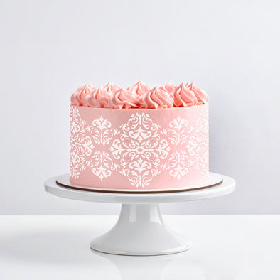 Long Border Damask Cake Stencil CARNA