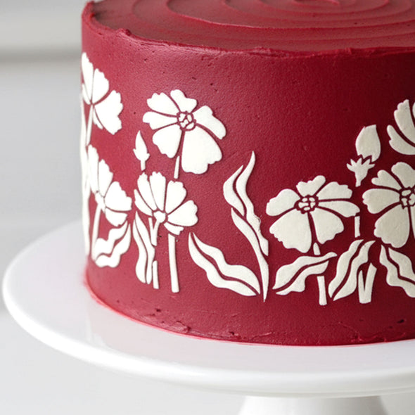 Long Border Cake Stencil PEPPI