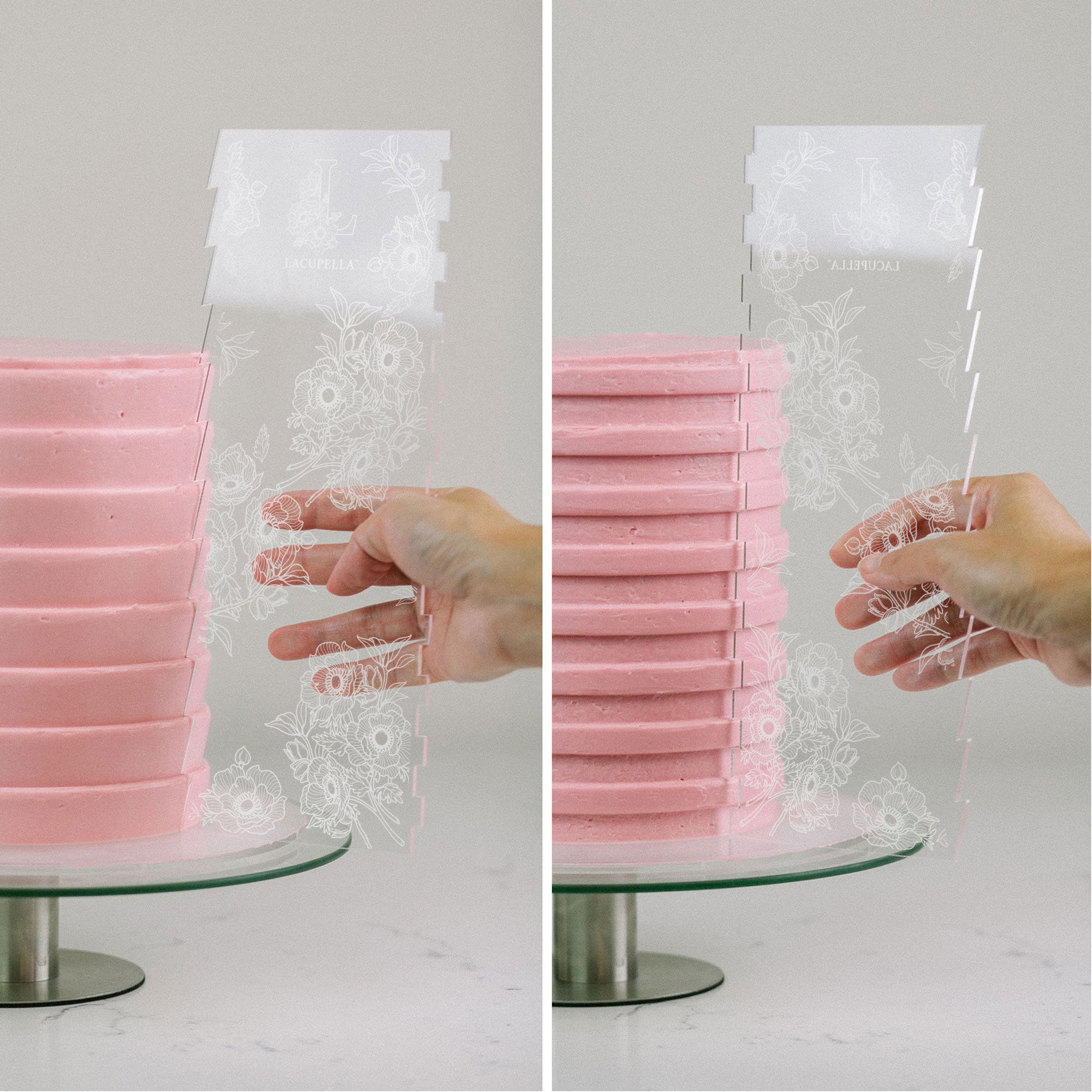 Cake Comb Types Acrylic Ribbon Contour Cake Comb 12 inch Set of 3 SET A – Lacupella Design