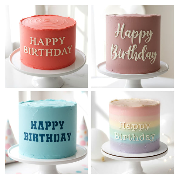 Lacupella Happy Birthday Stencil with Script Serif Collegiate Typewriter Fonts