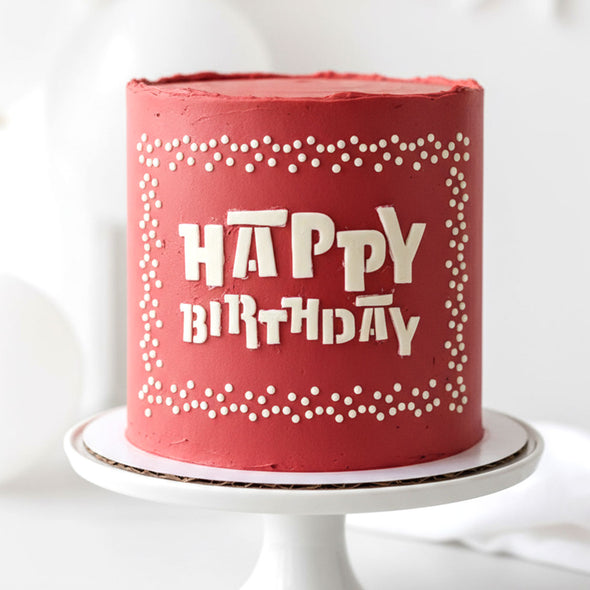 Lacupella Happy Birthday Stencil with Script Serif Collegiate Typewriter Fonts