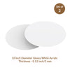 White Glossy Acrylic Round Disk Set of 2-1/8 or 0.12" thick for Cake Serving and Reusable Cake Board