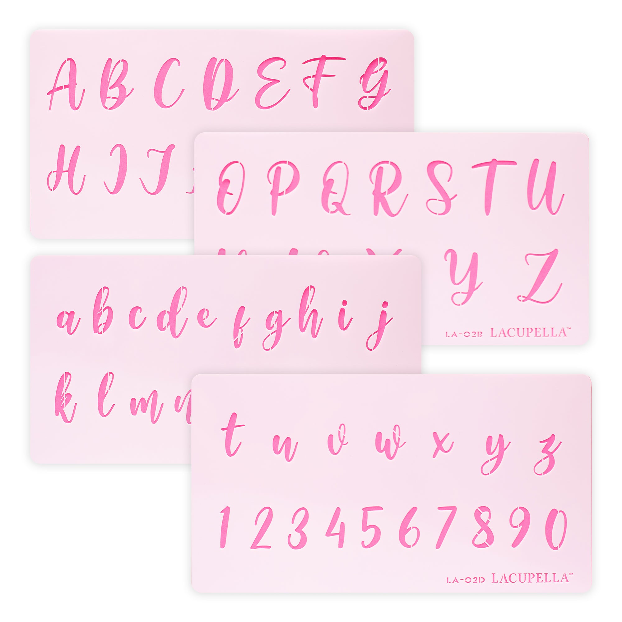 Calligraphy Cake Acrylic Stencil Alphabet Letter and Number - 1.5 inch