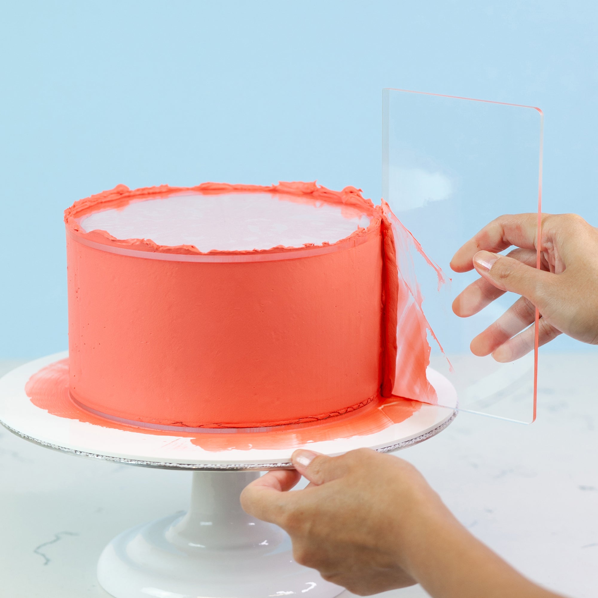Mini Durable Square Clear Acrylic Cake Disc Essentials Kit - Frosting  Guidelines for Smooth and Flawless Buttercream or Ganache Edges
