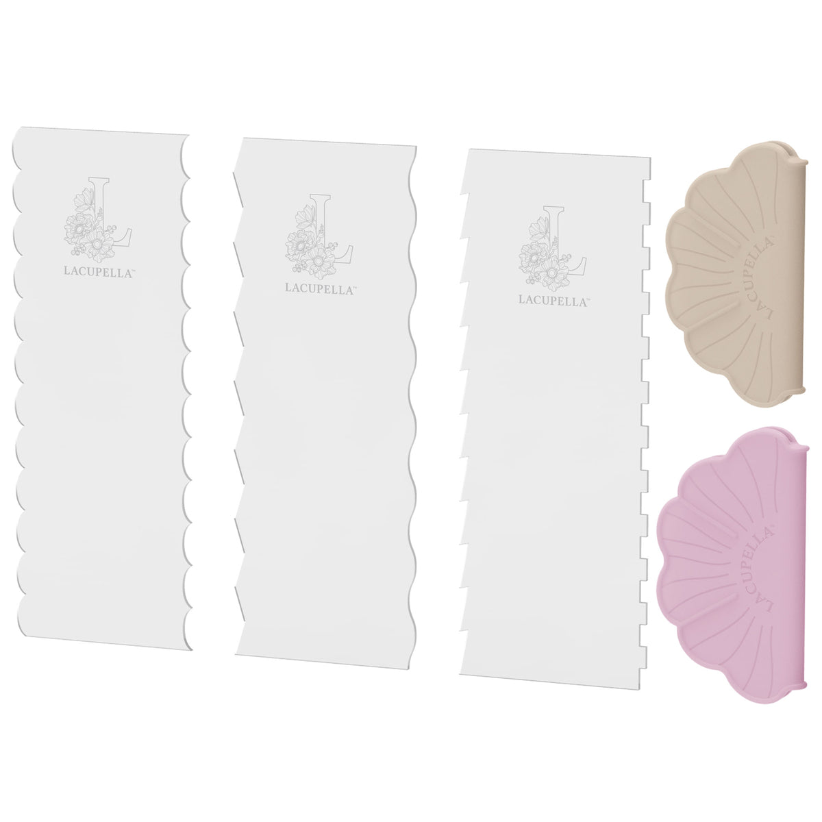 Cake Comb Types Contour Cake Comb SET A with Flora Silicone Grip by Lacupella ...