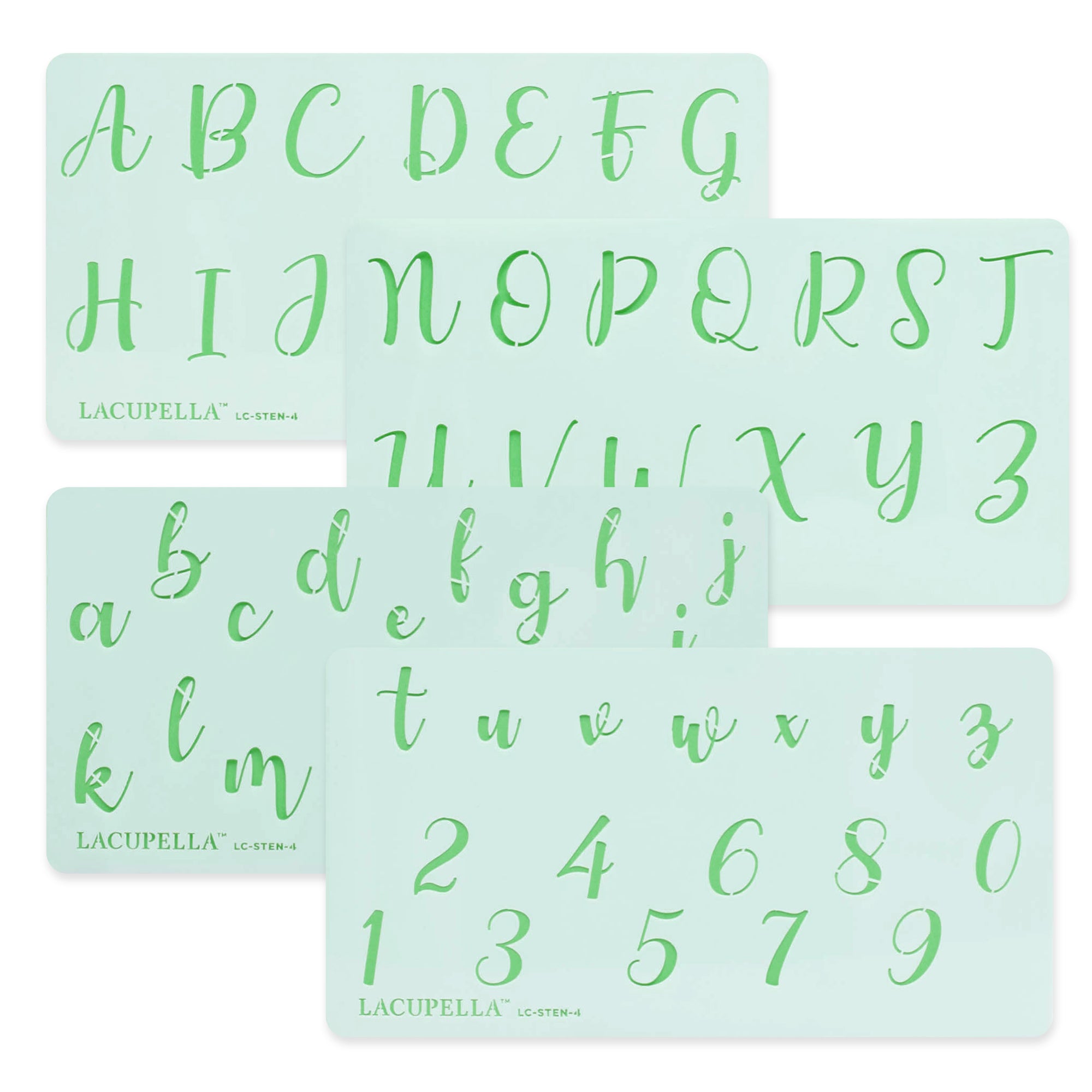 Calligraphy Cake Acrylic Stencil Alphabet Letter and Number - 1.5 inch