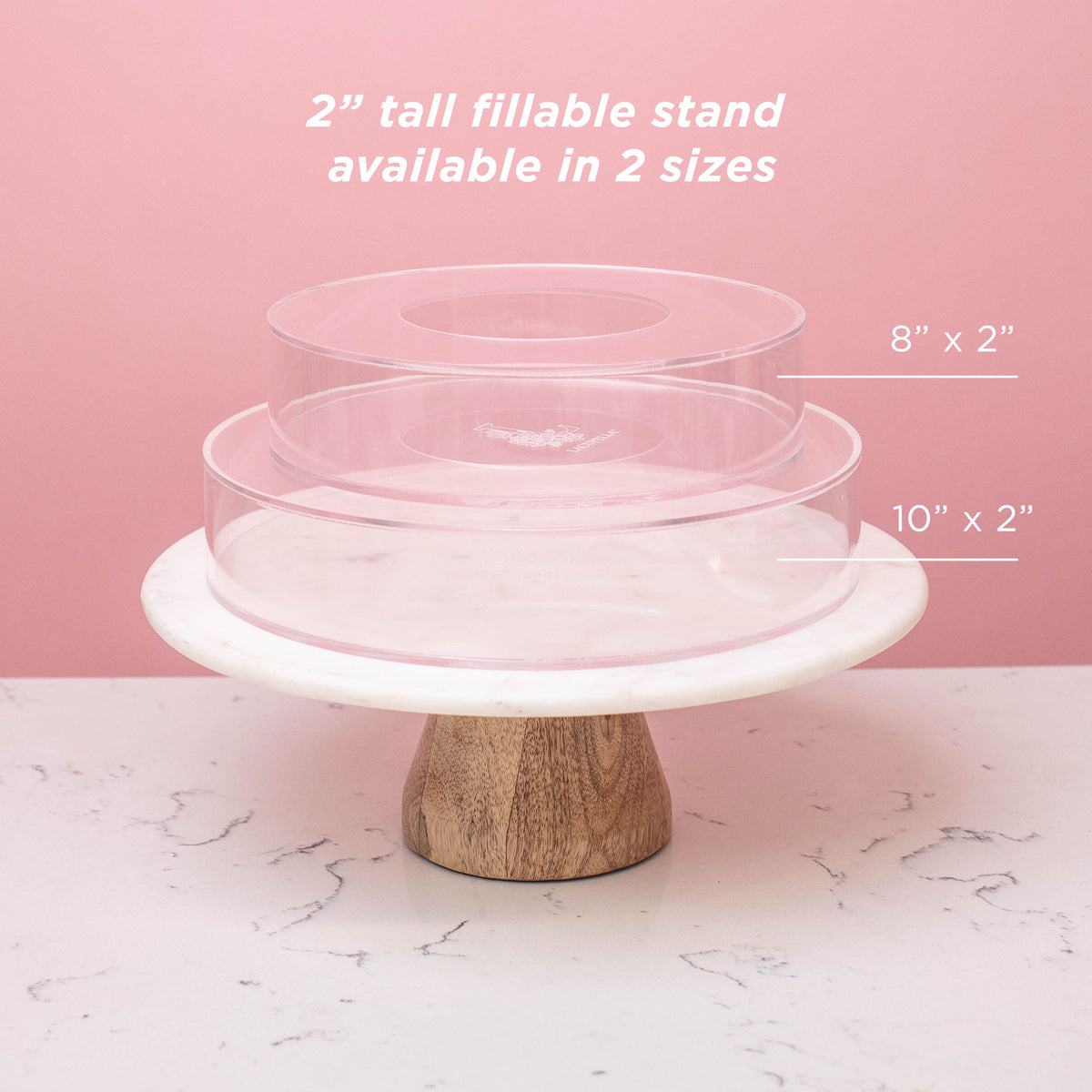ROUND Cake Stand - Acrylc Clear Cake Ter - Fllable Cake Stand Rser