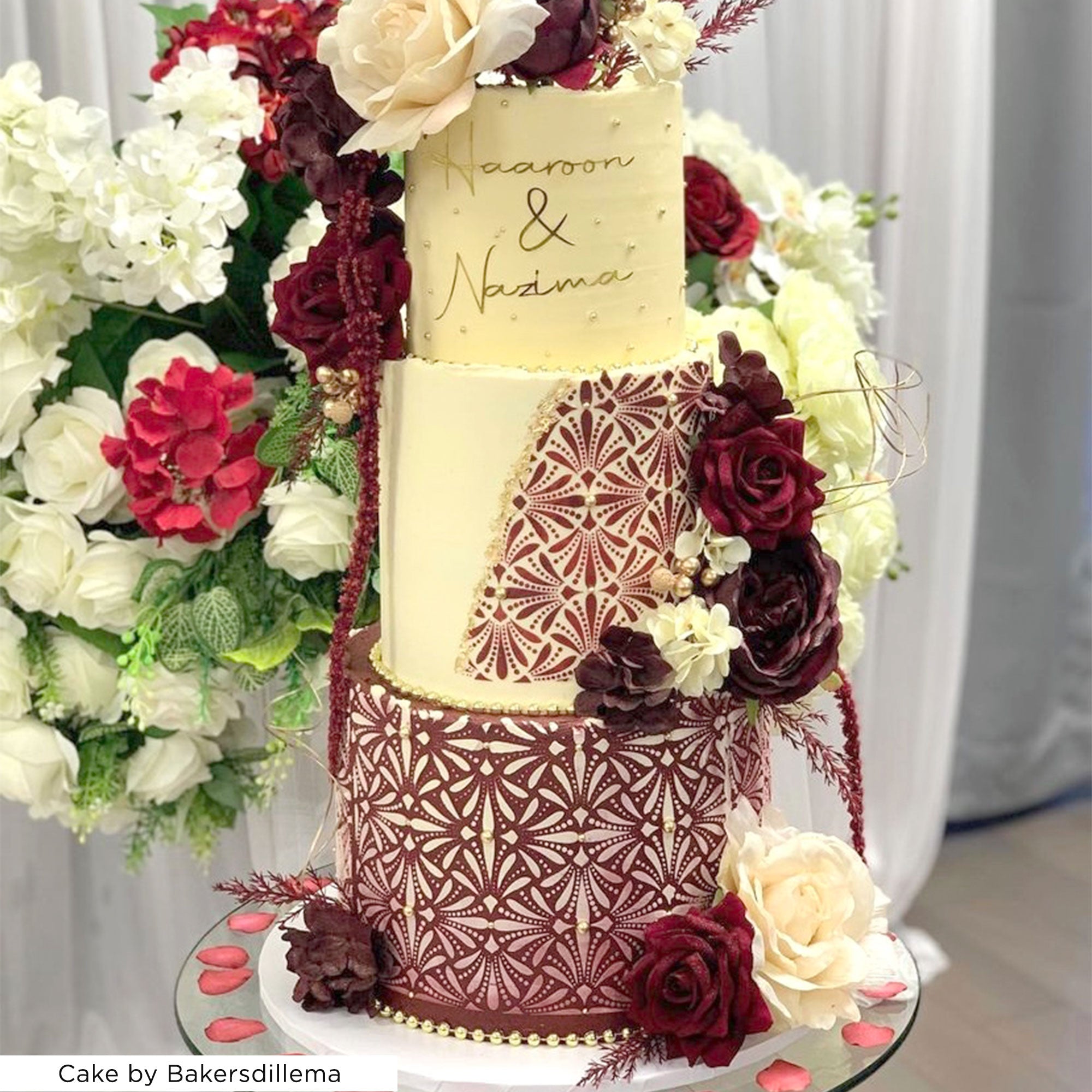 Cakes by Virgo - Rose gold and burgundy birthday cake... | Facebook