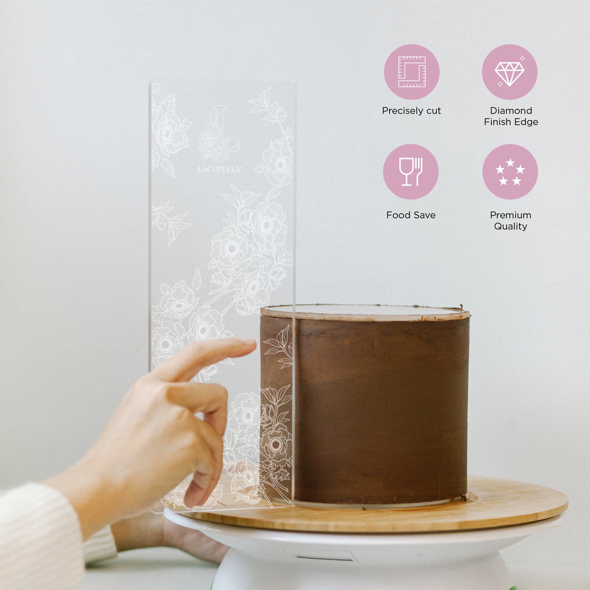 PME Tall Patterned Edge Side Scraper for Cake Decorating-Ribbed, 10 in, Transparent PME Tall Patterned Edge Side Scraper for Cake Decorating-Ribbed, 10 in, Transparent