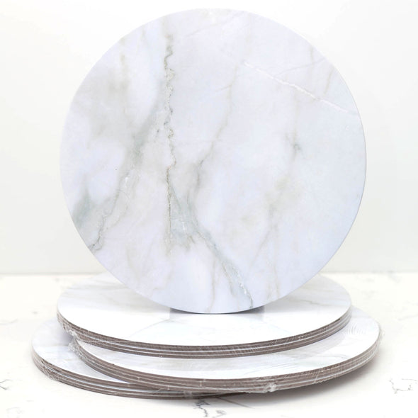 white marble cake board