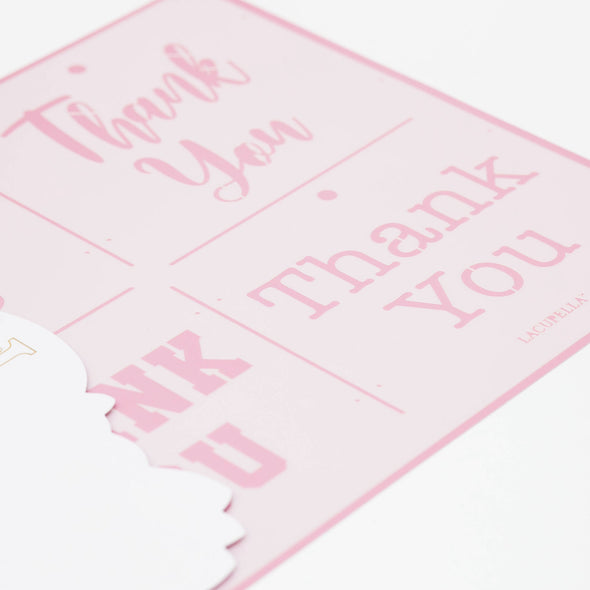 Lacupella Thank You Stencil with Script Serif Collegiate Typewriter Fonts